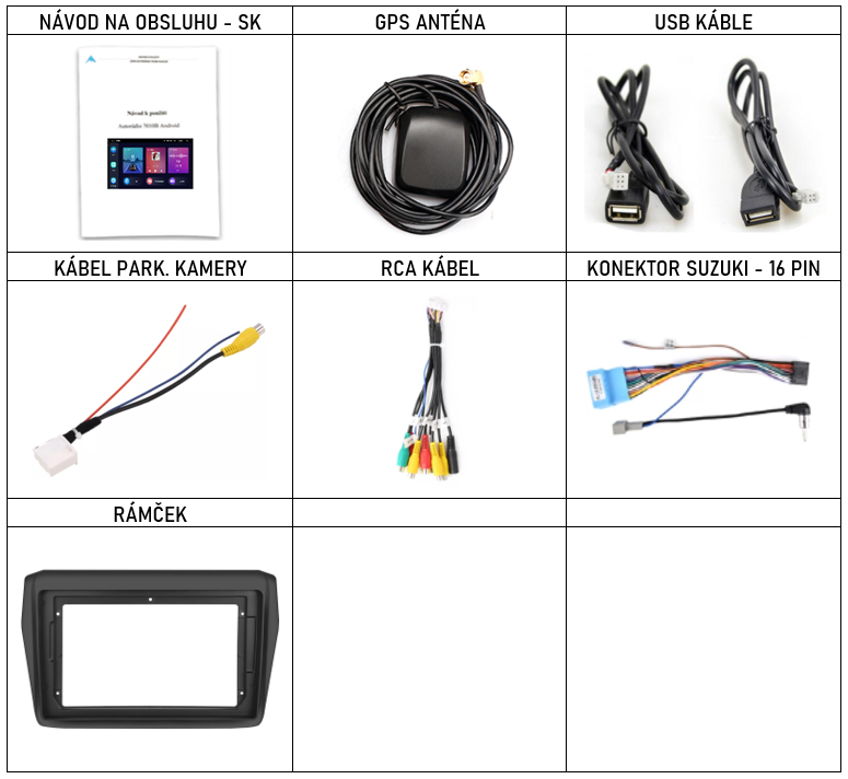 SK Prislusenstvo pre autorádio Podofo pre Suzuki Swift 5 s carplay a androidauto - evtech.sk